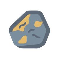 Gray Boulder with Gold Inclusions Isolated Icon Style vector