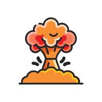 Atomic explosion colorful icon on black background vector