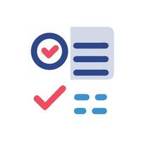 Approved Checklist Icon with Completed Form Design vector