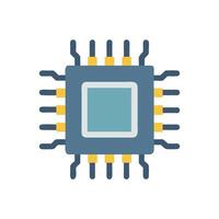Processor chip illustration on black background technology theme vector