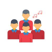 Choir or Ensemble Group Singing with Music Notes vector