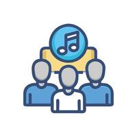 Musical event icon for live performance audience group vector