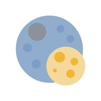 Two planets with craters in space on black vector