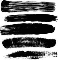 a set of black brush strokes on a white background vector