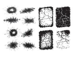 set of grunge texture elements vector