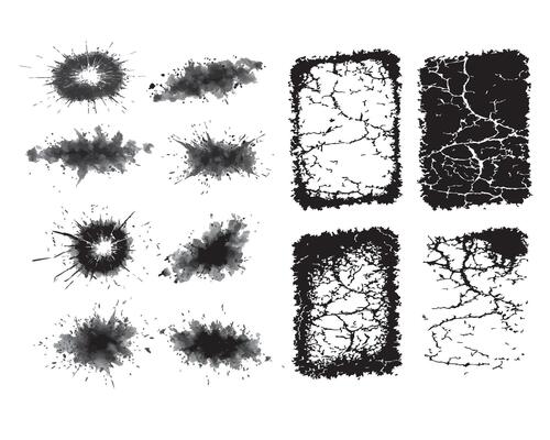 set of grunge texture elements