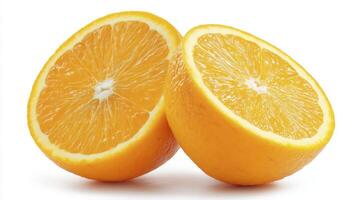 Fresh Orange Halves Lined Up on White for Vitamin C Campaigns photo