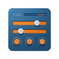 Modern UI slider control interface element png
