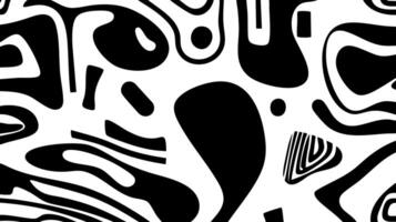 Abstract black and white pattern featuring irregular shapes, wavy lines, and bold high-contrast elements, perfect for backgrounds, prints, and contemporary design projects vector