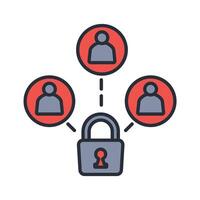 secure network icon colours collection vector