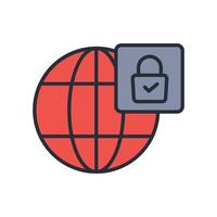 secure connection icon colours collection vector
