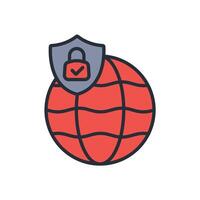 internet security icon colours collection vector