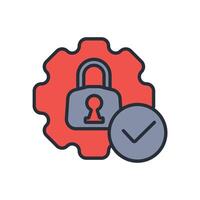 secure access icon colours collection vector