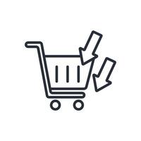 add to cart line icon style vector