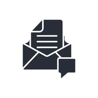 e mail icon flat style vector