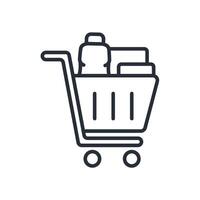 full cart line icon style vector
