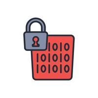 encrypted icon colours collection vector