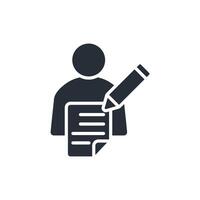 copywriter icon flat style vector