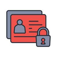 private data icon colours collection vector