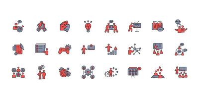 Workshop icon set colours collection vector