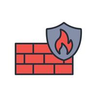 firewall icon colours collection vector