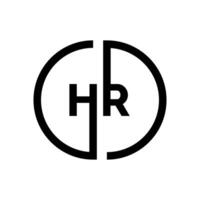 Monogram H and R logo template vector