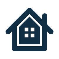 simple home icon with window vector