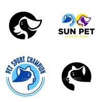 Pet logo set template design colorful set vector
