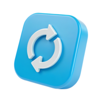 3D render of a blue refresh button png