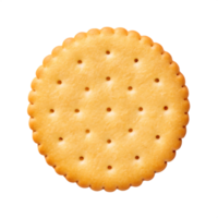 Single round cracker, top view, isolated png