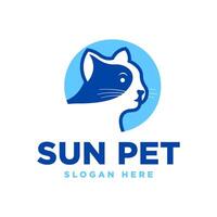 Pet logo design. Cat logo template vector