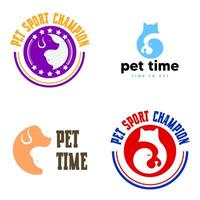 Pet logo set design colorful set vector