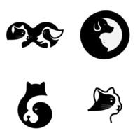 Pet logo design template set isolated in white background vector