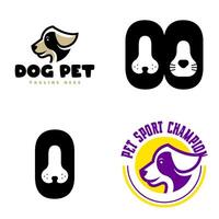Pet logo set template isolated in white background vector