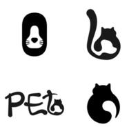 Pet set dog and cat logo design template isolated in white background vector