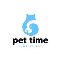 Cat and dog logo set template vector