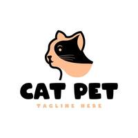Cat pet logo design template isolated in white background vector