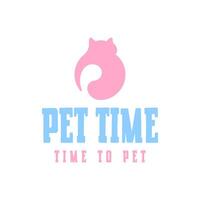 Pet cat logo design template isolated in white background vector