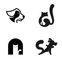 Set pet logo design template isolated in white background vector