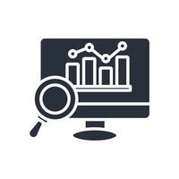 monitoring icons flat black vector