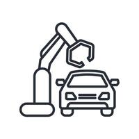 car assembly icons isolated on White Background. Flat style design vector