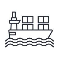 container ship icons isolated on White Background. Flat style design vector