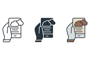 data mobility icons set Flat style design vector