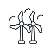 wind farm icons isolated on White Background. Flat style design vector