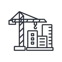 crane building icons isolated on White Background. Flat style design vector