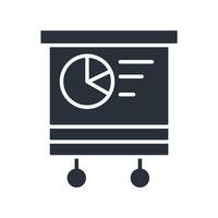presentation icon flat black vector