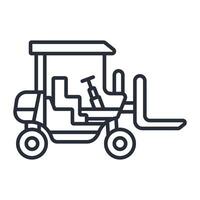 forklift icons isolated on White Background. Flat style design vector