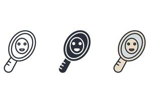 mirror icons set collection style vector