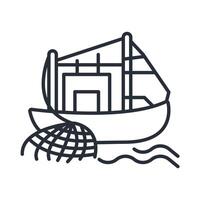 fishing icons isolated on White Background. Flat style design vector