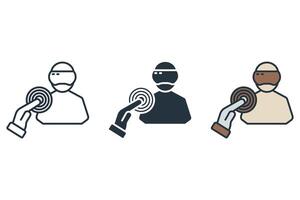 virtual reality icons set Flat style design vector